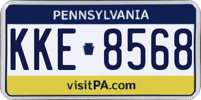 PA license plate KKE8568