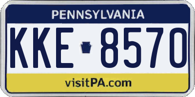PA license plate KKE8570