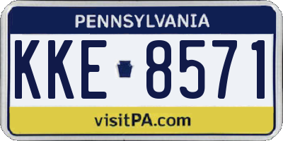 PA license plate KKE8571