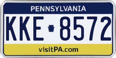 PA license plate KKE8572