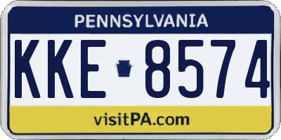 PA license plate KKE8574