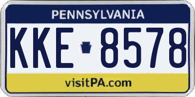 PA license plate KKE8578