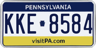 PA license plate KKE8584