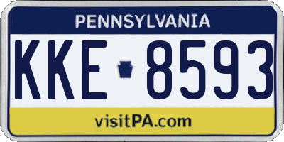 PA license plate KKE8593