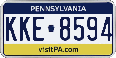 PA license plate KKE8594