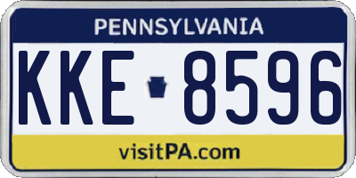 PA license plate KKE8596