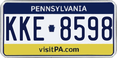 PA license plate KKE8598