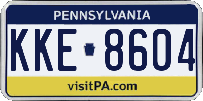 PA license plate KKE8604