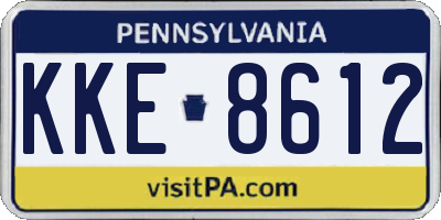 PA license plate KKE8612