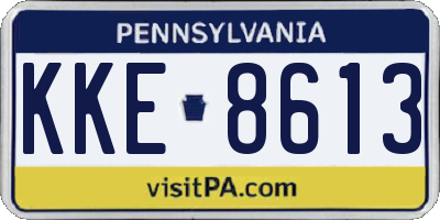 PA license plate KKE8613