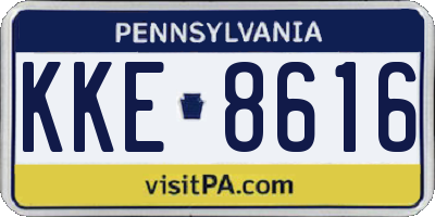 PA license plate KKE8616