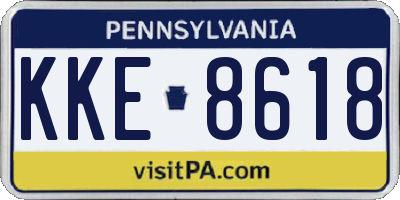 PA license plate KKE8618