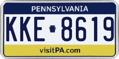 PA license plate KKE8619