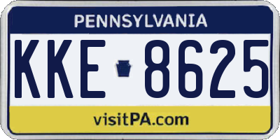 PA license plate KKE8625