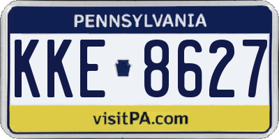 PA license plate KKE8627