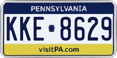 PA license plate KKE8629