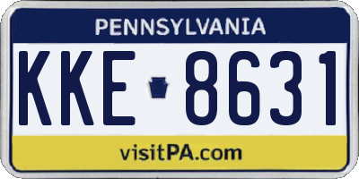 PA license plate KKE8631