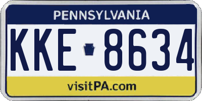 PA license plate KKE8634