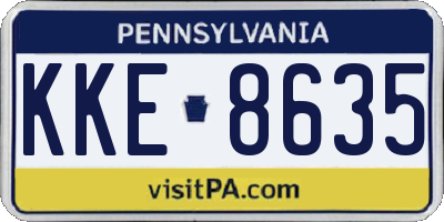 PA license plate KKE8635