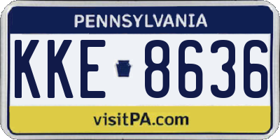 PA license plate KKE8636