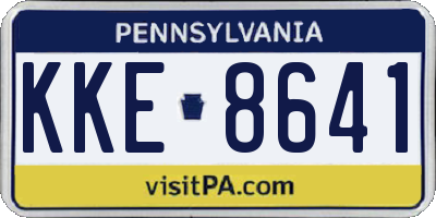 PA license plate KKE8641