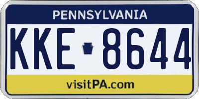 PA license plate KKE8644