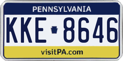 PA license plate KKE8646