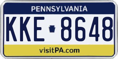 PA license plate KKE8648