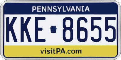 PA license plate KKE8655