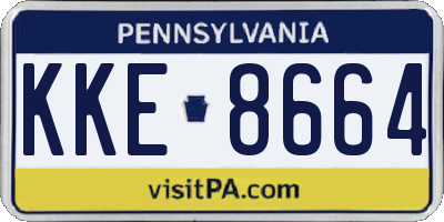 PA license plate KKE8664