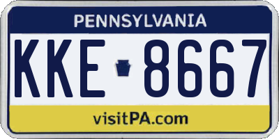 PA license plate KKE8667