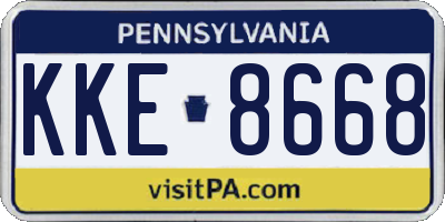 PA license plate KKE8668