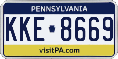 PA license plate KKE8669