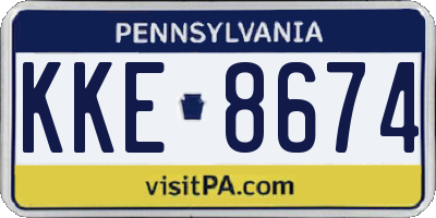 PA license plate KKE8674