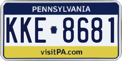 PA license plate KKE8681