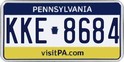 PA license plate KKE8684