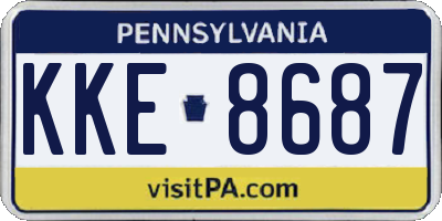 PA license plate KKE8687