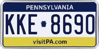 PA license plate KKE8690