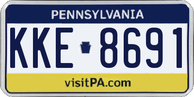 PA license plate KKE8691
