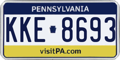 PA license plate KKE8693