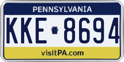 PA license plate KKE8694