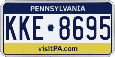 PA license plate KKE8695