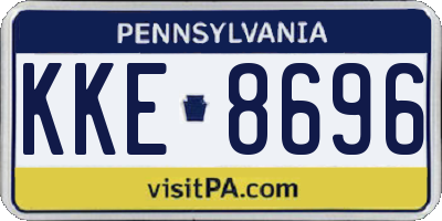 PA license plate KKE8696
