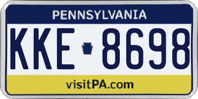 PA license plate KKE8698
