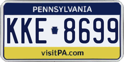 PA license plate KKE8699