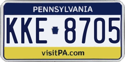 PA license plate KKE8705