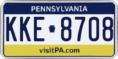 PA license plate KKE8708