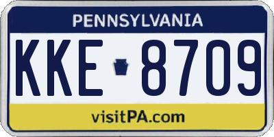 PA license plate KKE8709