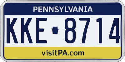PA license plate KKE8714