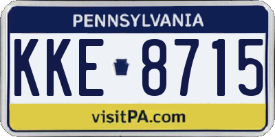 PA license plate KKE8715